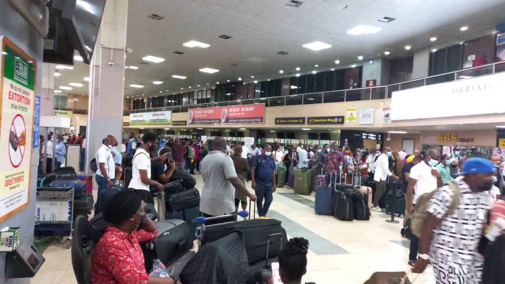 Nigerian aviation workers' strike disrupts airport operations, leaving passengers stranded and Lagos terminal blocked