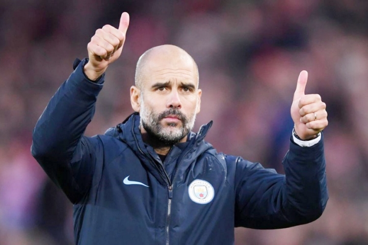 "No team has won four EPL titles in a wow," Pep Guardiola brags